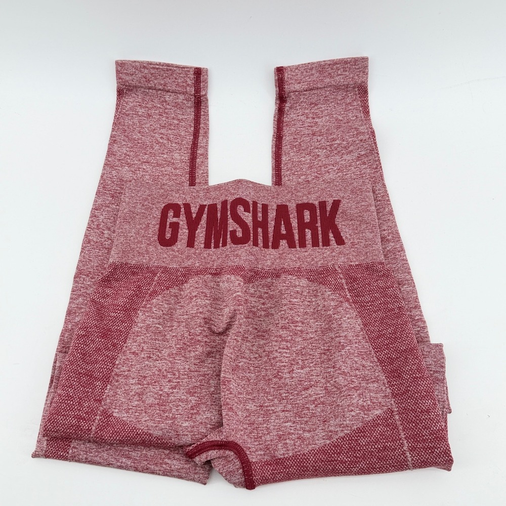 Gymshark Womens Flex High Waisted Seamless Leggings Red Marl Burgundy Marl‎ XS